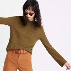 Madewell Texture and Thread Ruffle Mock Neck